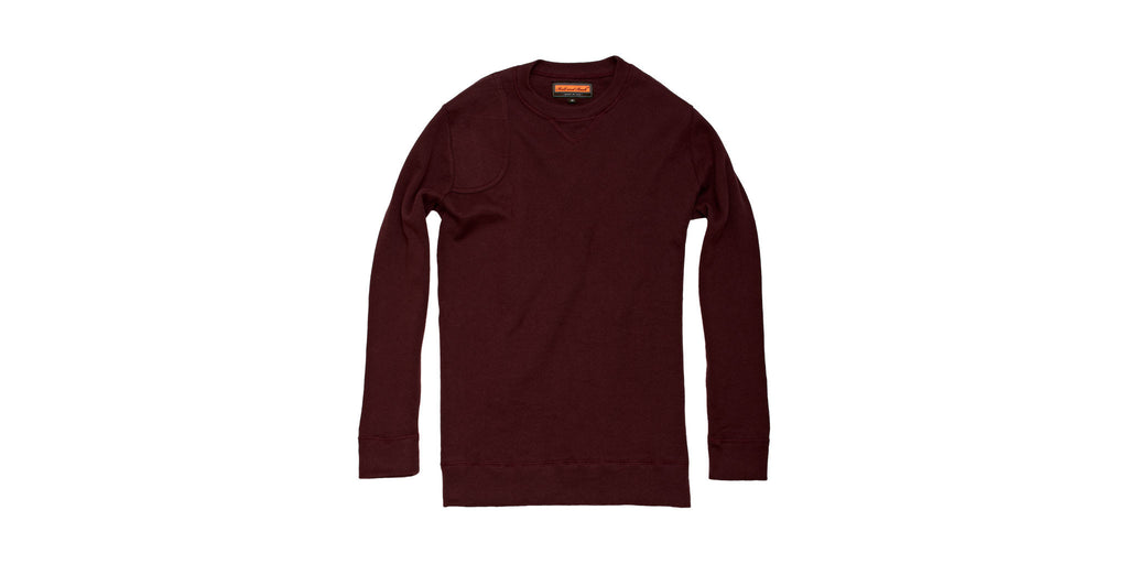 Crew Neck Cotton Sweater, Crimson