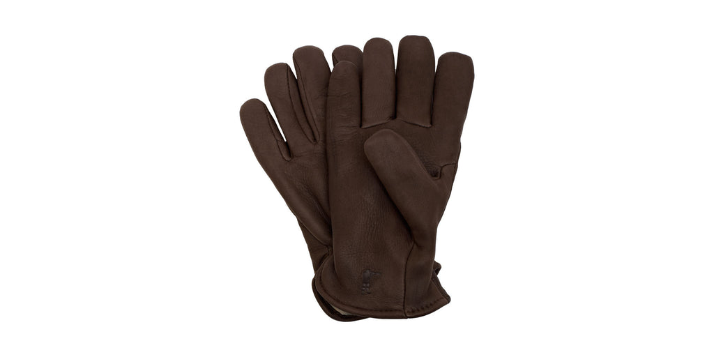 Deerskin Leather Gloves Pile Lined, Brown