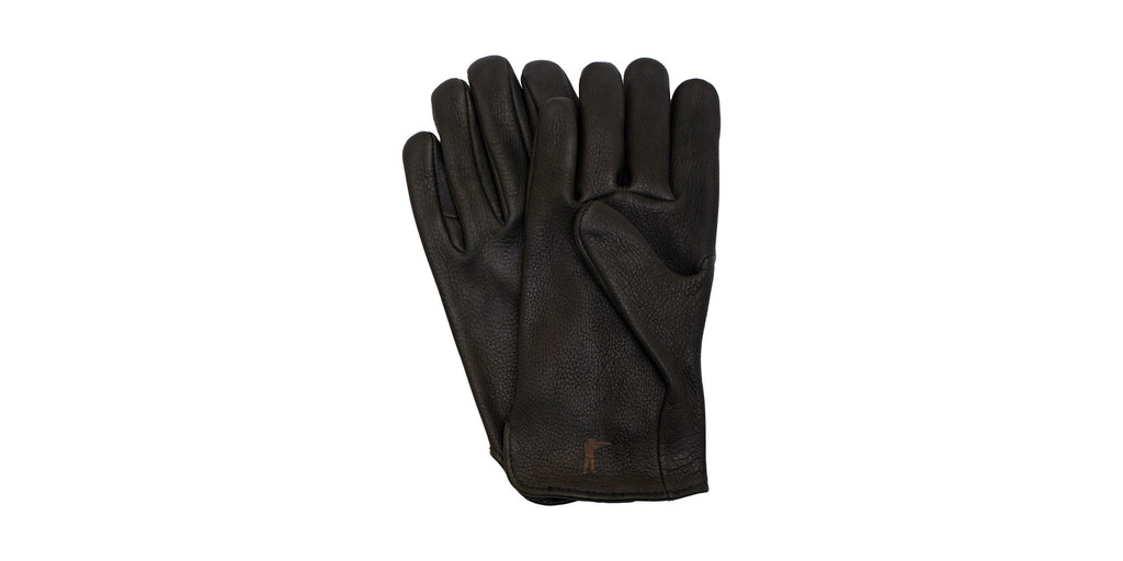 Deerskin Leather Gloves Unlined, Black
